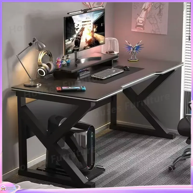 Desk Setup L Shaped - 카페 메탈 게이밍 데스크 블랙 MDF