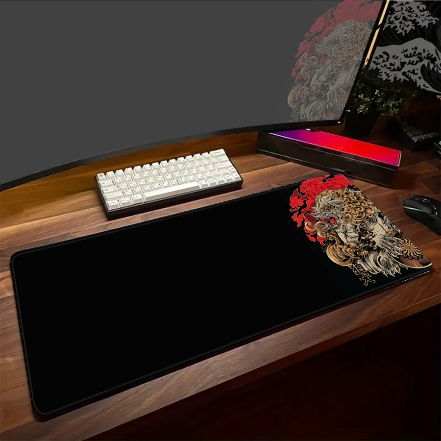 Desk Setup Art - 블랙 데스크 마우스 패드 ONI 대형