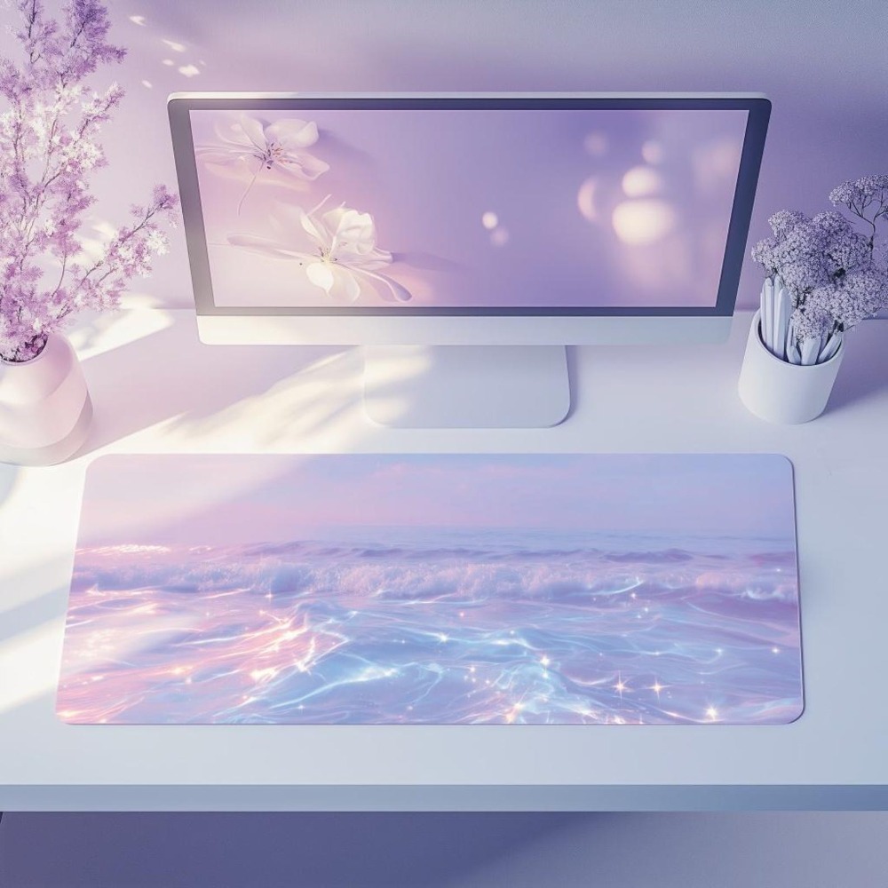 Desk Setup Aesthetic - 게이머를 위한 예쁜 파스텔 데스크 매트,