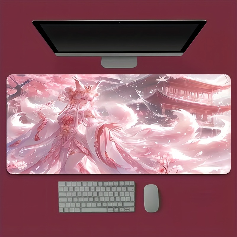 Desk Setup Aesthetic - 애니메이션 여우 소녀 데스크 매트, 마법같은