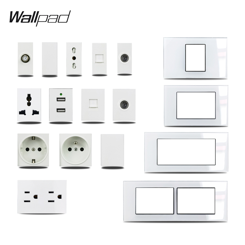 Power Strip Flat - 미국 이탈리아 유형 DIY 흰색 유리