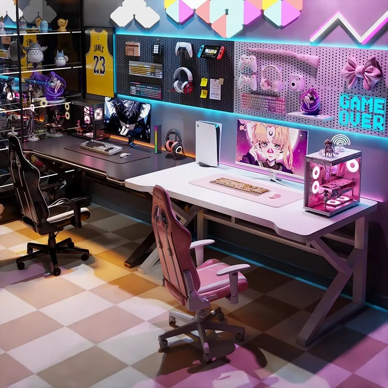 Desk Setup Gaming Pc - 더블 E-스포츠 게이밍 책상, 가정 사무실
