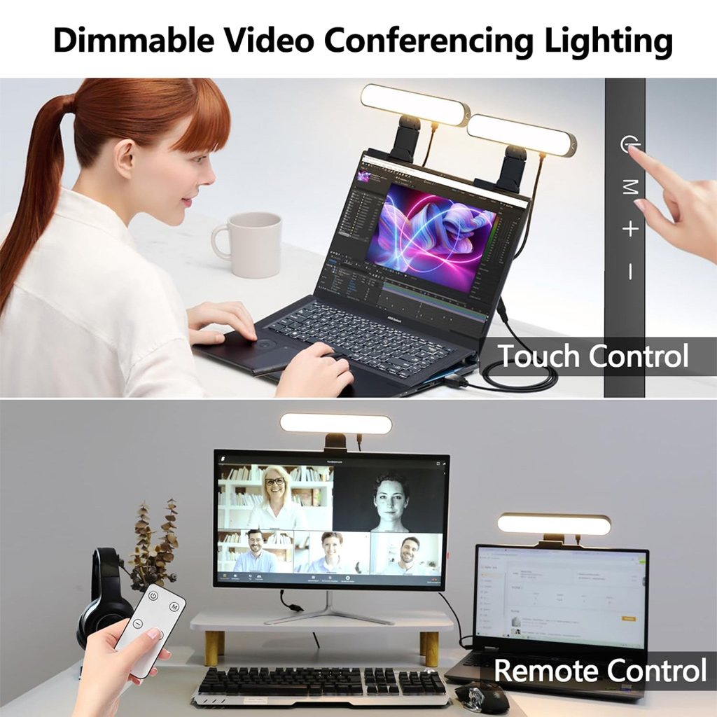 터치 디밍 가능 LED 스크린 램프 노트북 디스플레이  - Desk Setup Videos 리뷰 및 가격