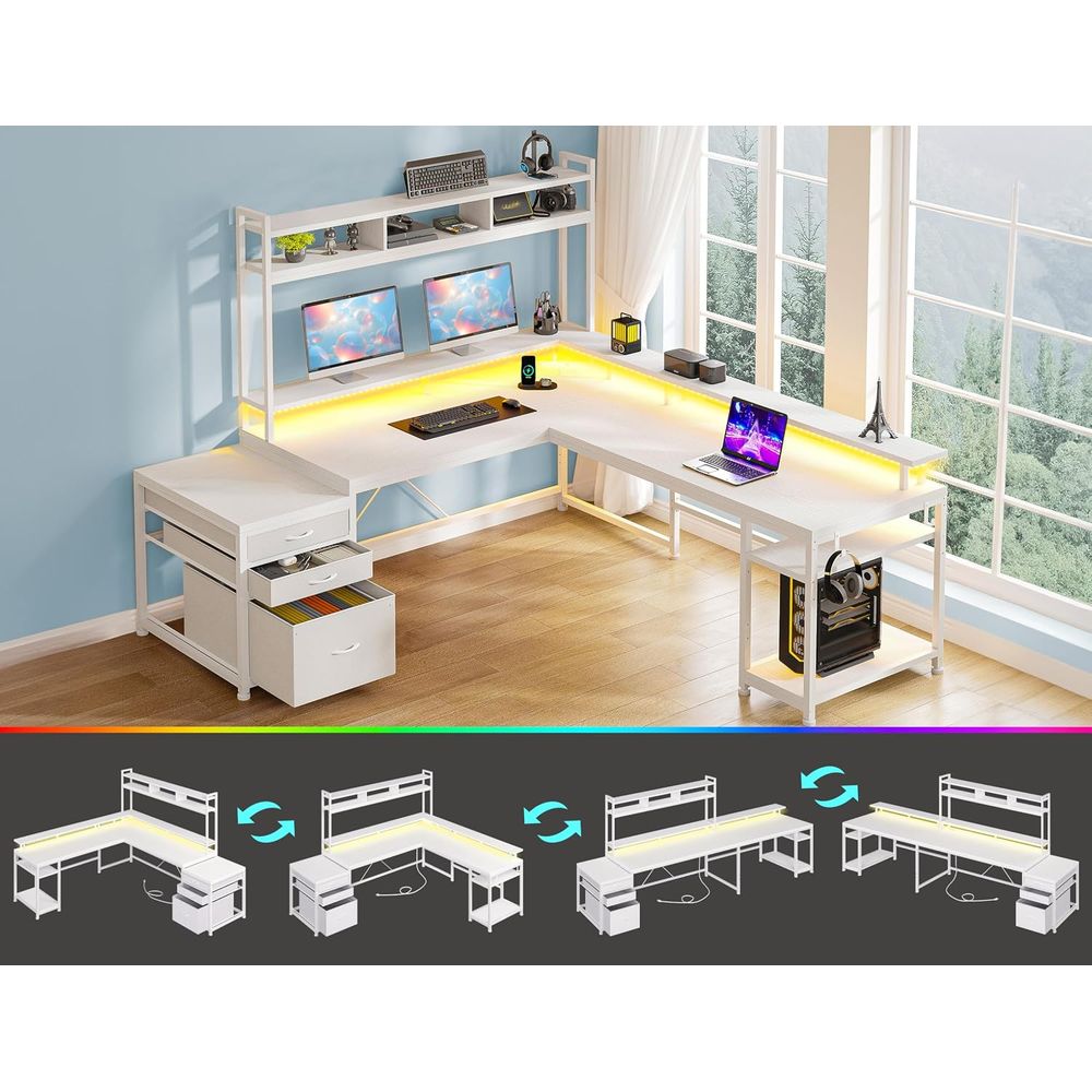 104인치 L자형 책상, 2인용 홈 오피스용, 4가지  - Desk Setup L Shaped 리뷰 및 가격