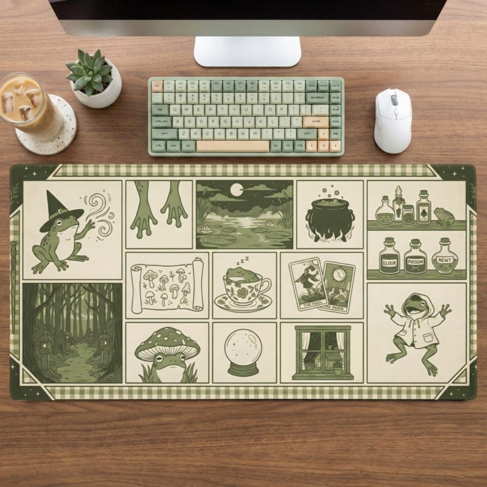 Witchy Frog Apothecary 데스크 매트, - Desk Setup Aesthetic 리뷰 및 가격
