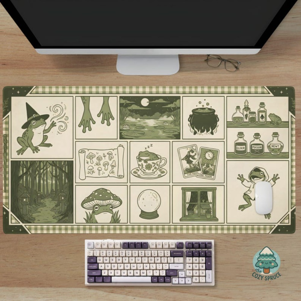 Witchy Frog Apothecary 데스크 매트, - Desk Setup Aesthetic 리뷰 및 가격