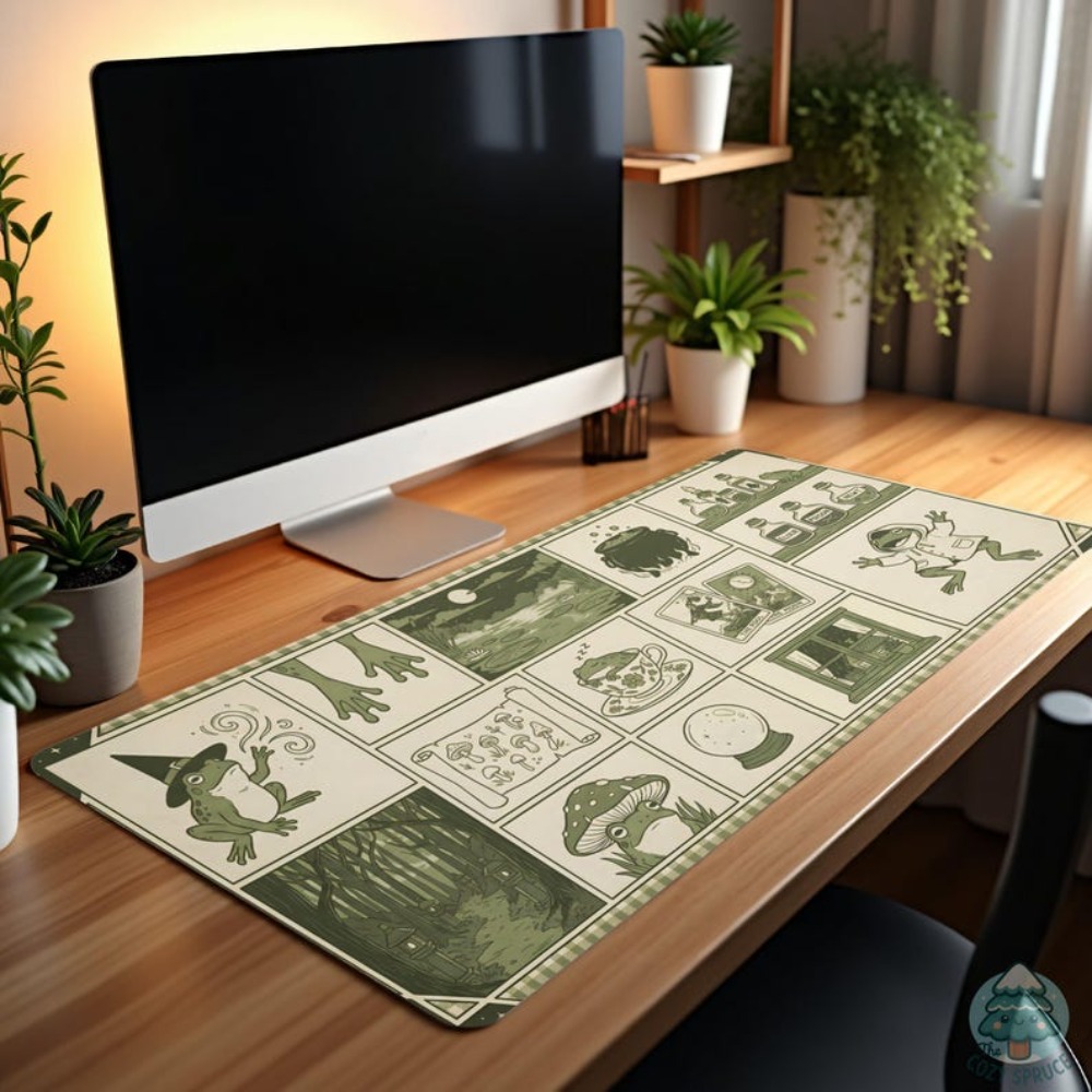 Witchy Frog Apothecary 데스크 매트, - Desk Setup Aesthetic 리뷰 및 가격