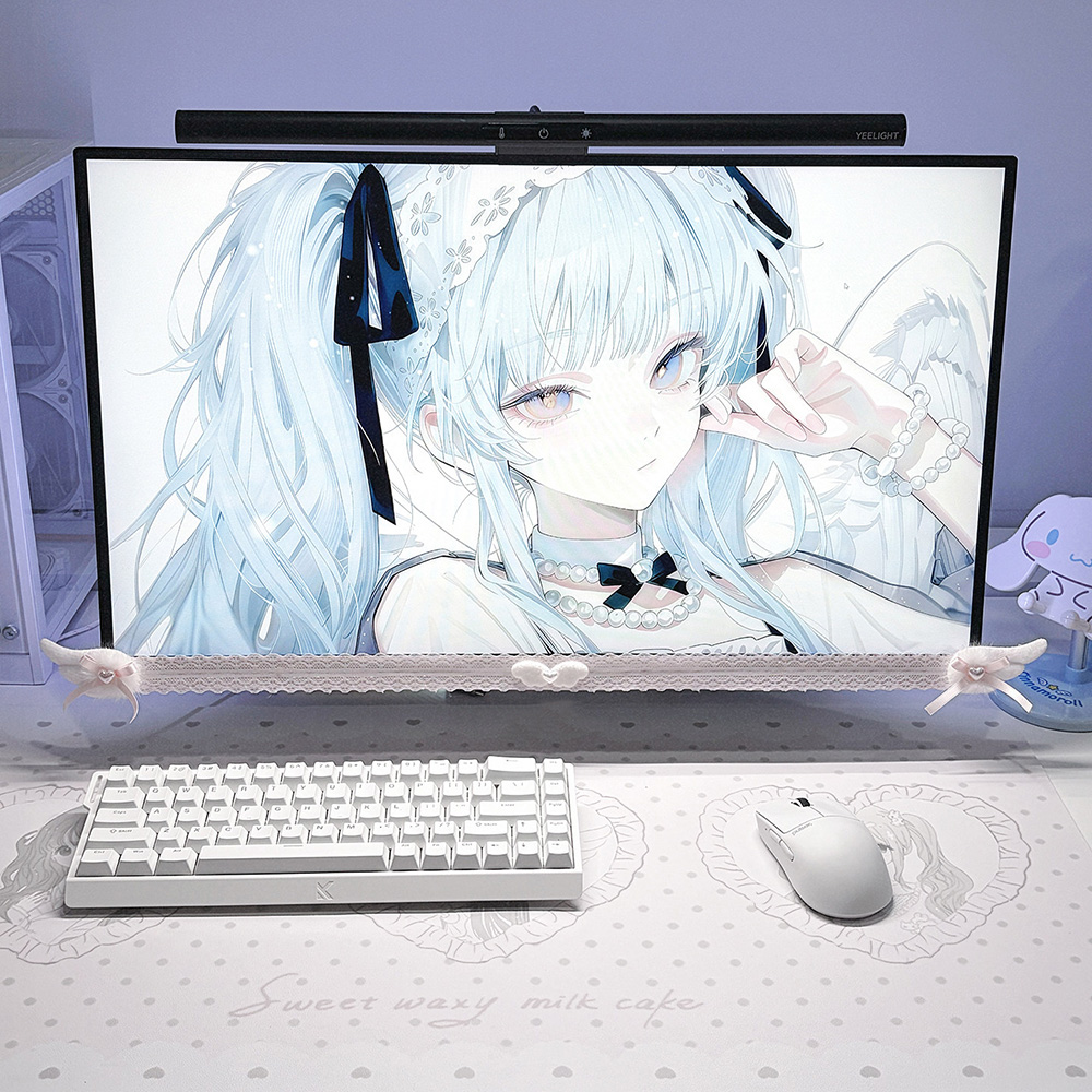 새로운 화면 장식 화이트 레이스 모니터 트림과 플러시  - Desk Setup Aesthetic 리뷰 및 가격