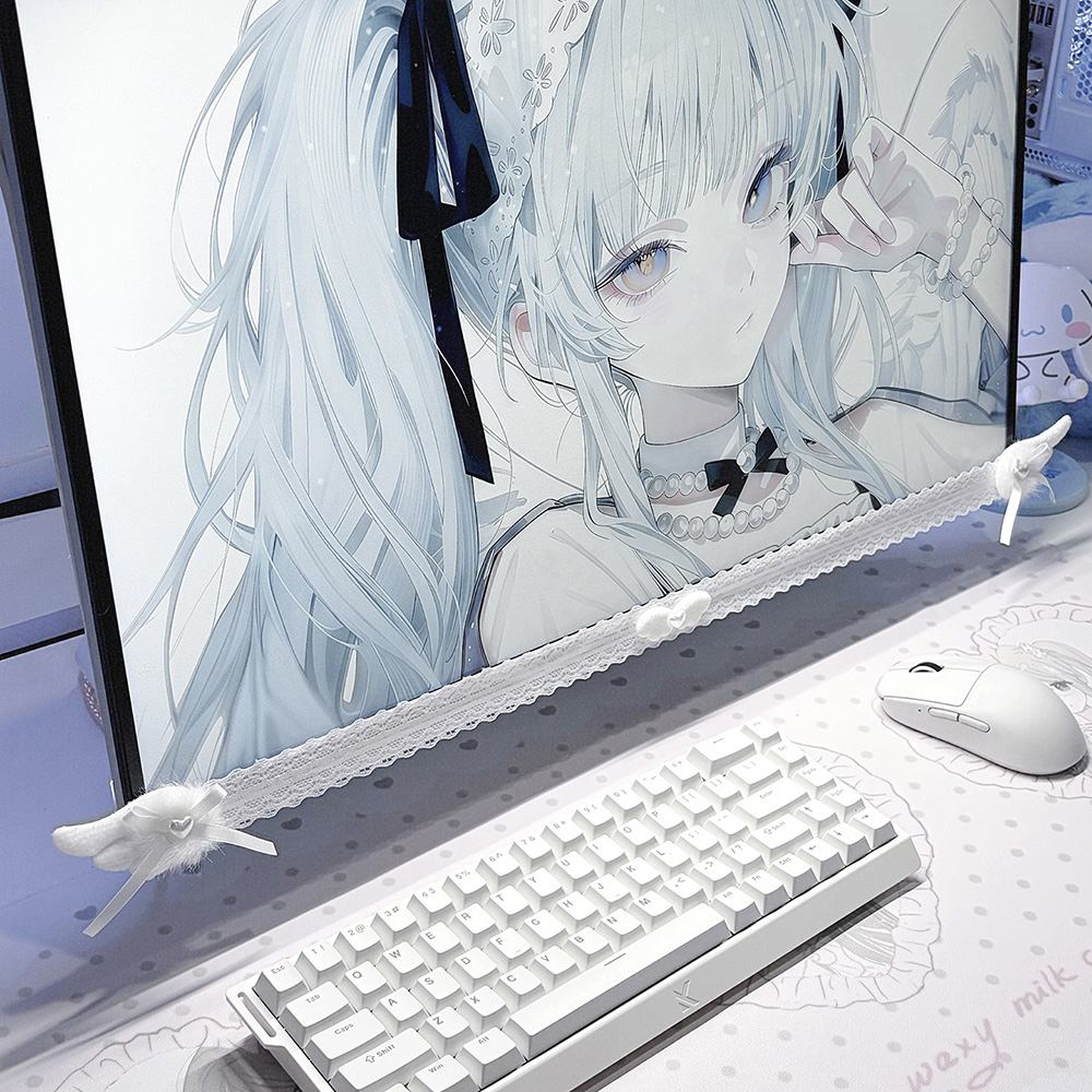 새로운 화면 장식 화이트 레이스 모니터 트림과 플러시  - Desk Setup Aesthetic 리뷰 및 가격