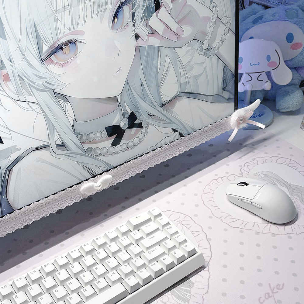 새로운 화면 장식 화이트 레이스 모니터 트림과 플러시  - Desk Setup Aesthetic 리뷰 및 가격