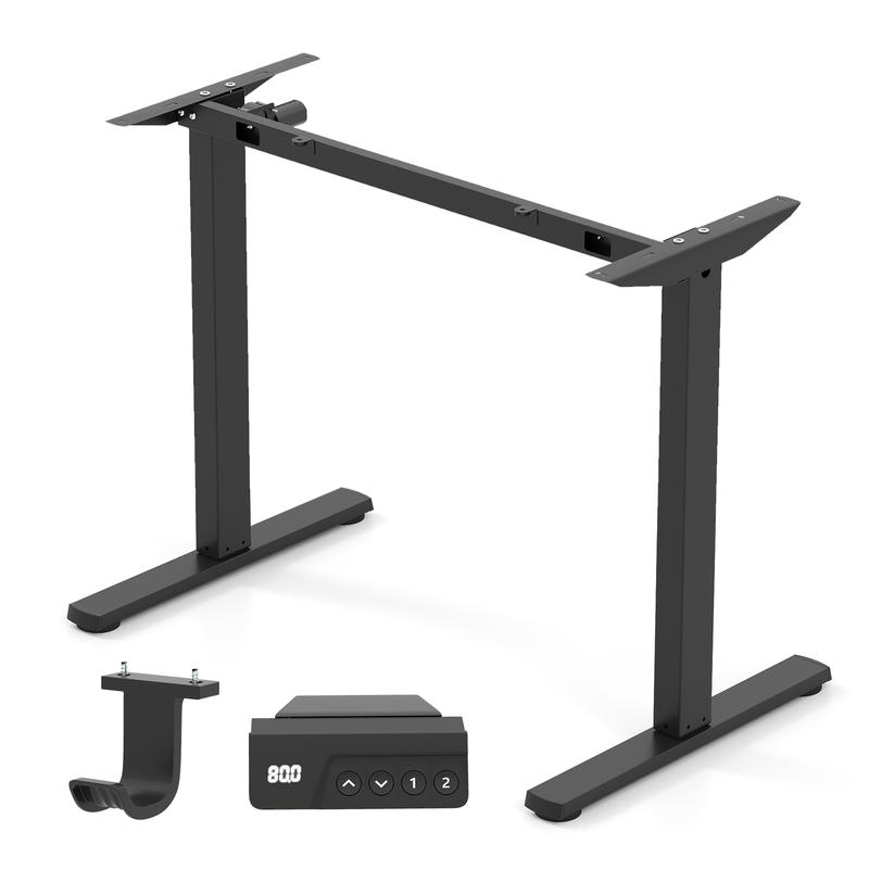전동 스탠딩 데스크 프레임, 높이 조절 가능 27.5- - Desk Setup Black And Wood 리뷰 및 가격