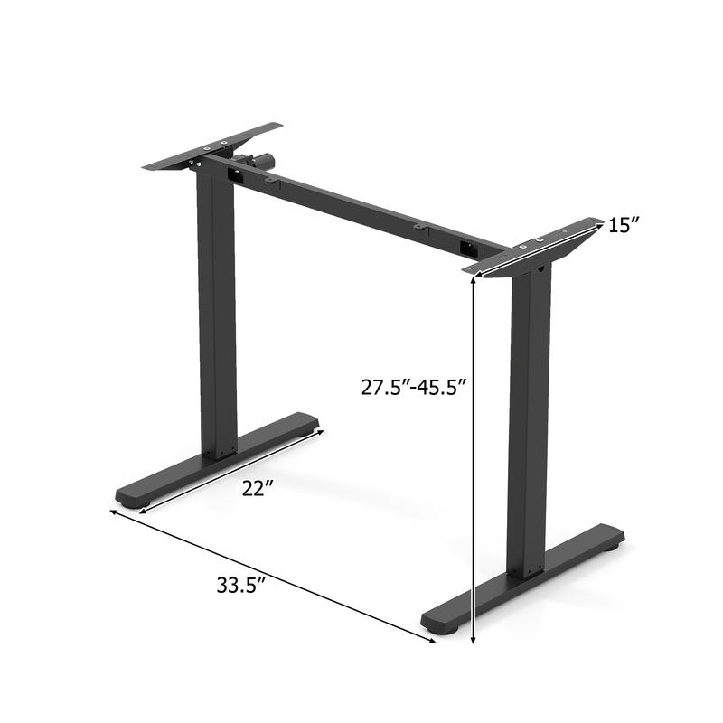 전동 스탠딩 데스크 프레임, 높이 조절 가능 27.5- - Desk Setup Black And Wood 리뷰 및 가격
