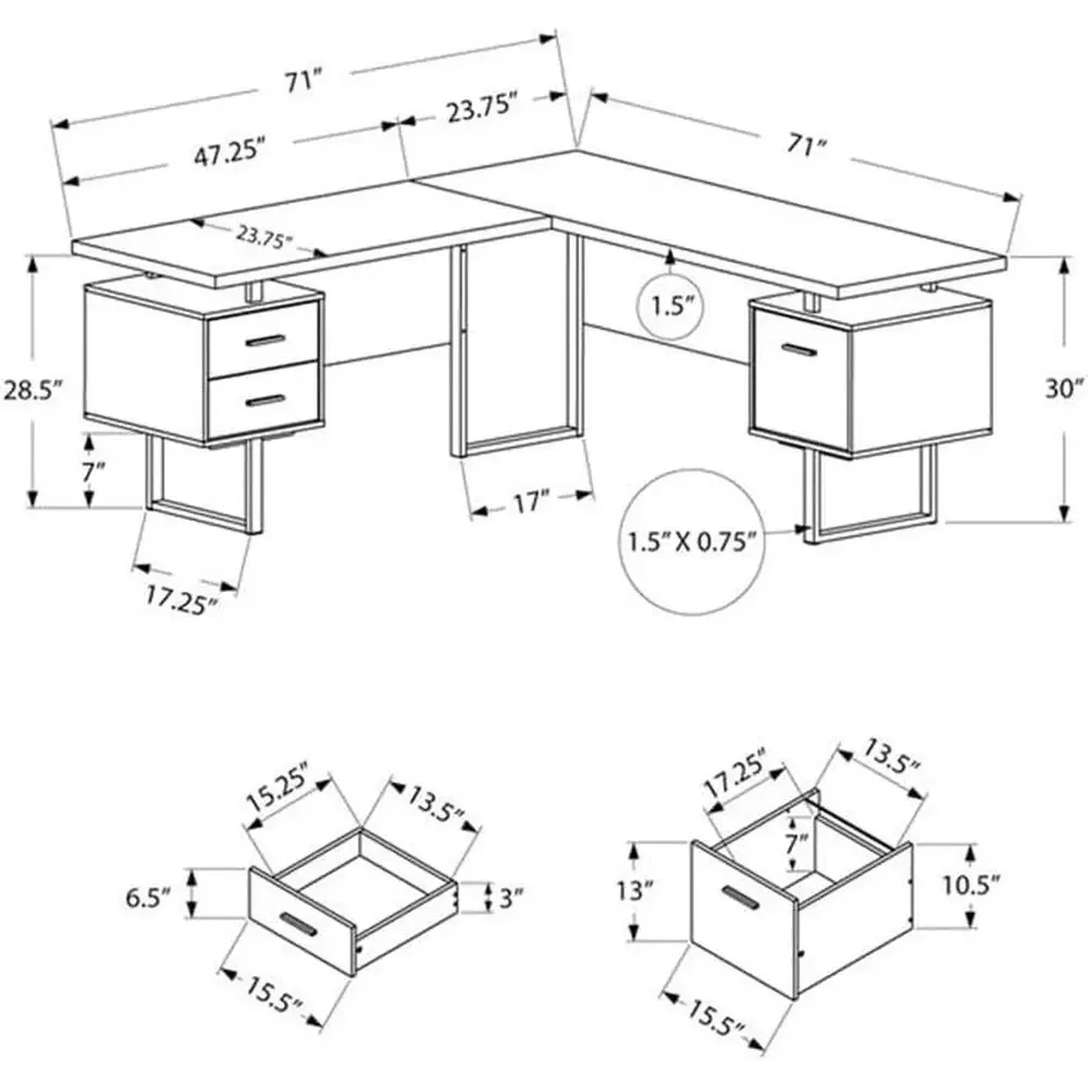 홈 오피스용 수납공간이 있는 L자형 70 컴퓨터 책상, - Desk Setup L Shaped 리뷰 및 가격