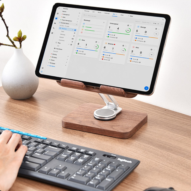블랙 월넛 아이패드 스탠드(360도 회전) °   회전 - Desk Setup Black And Wood 리뷰 및 가격
