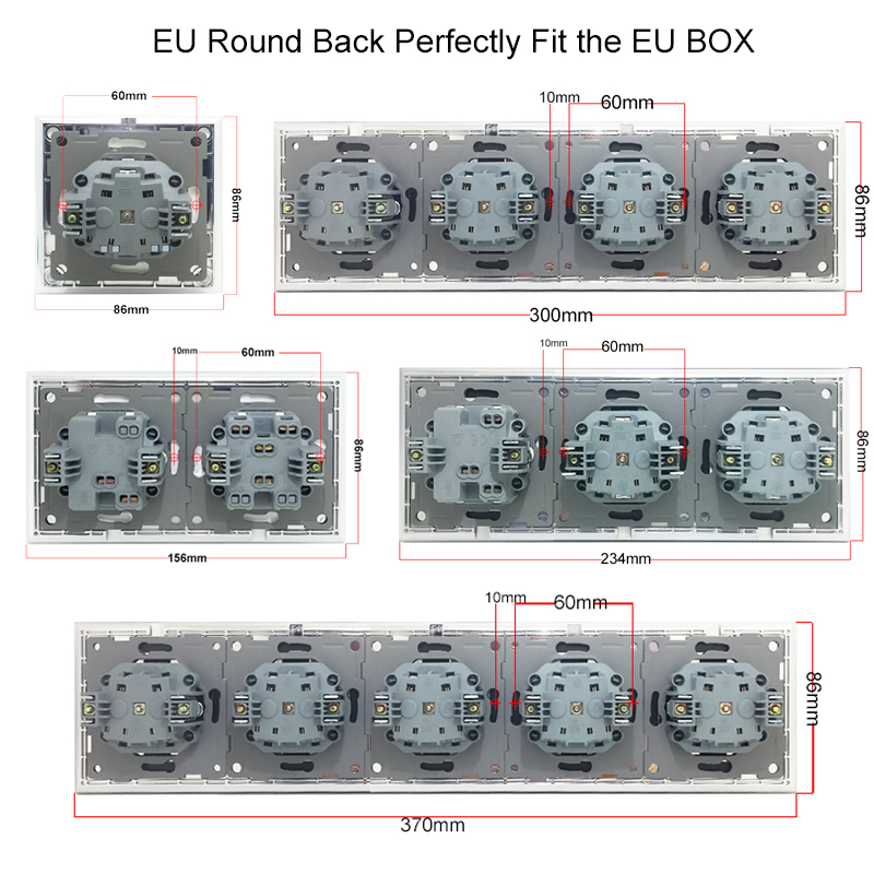 Wallpad 16A EU 소켓 흰색/검정색/회색/금색 - Power Strip Flat 리뷰 및 가격