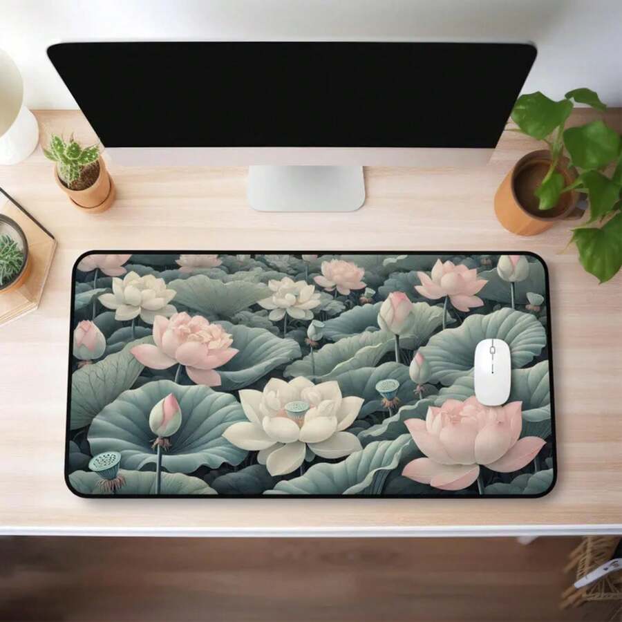 대형 연꽃 데스크 매트 미끄럼 방지 마우스 패드 자연에 - Desk Setup Inspiration 리뷰 및 가격