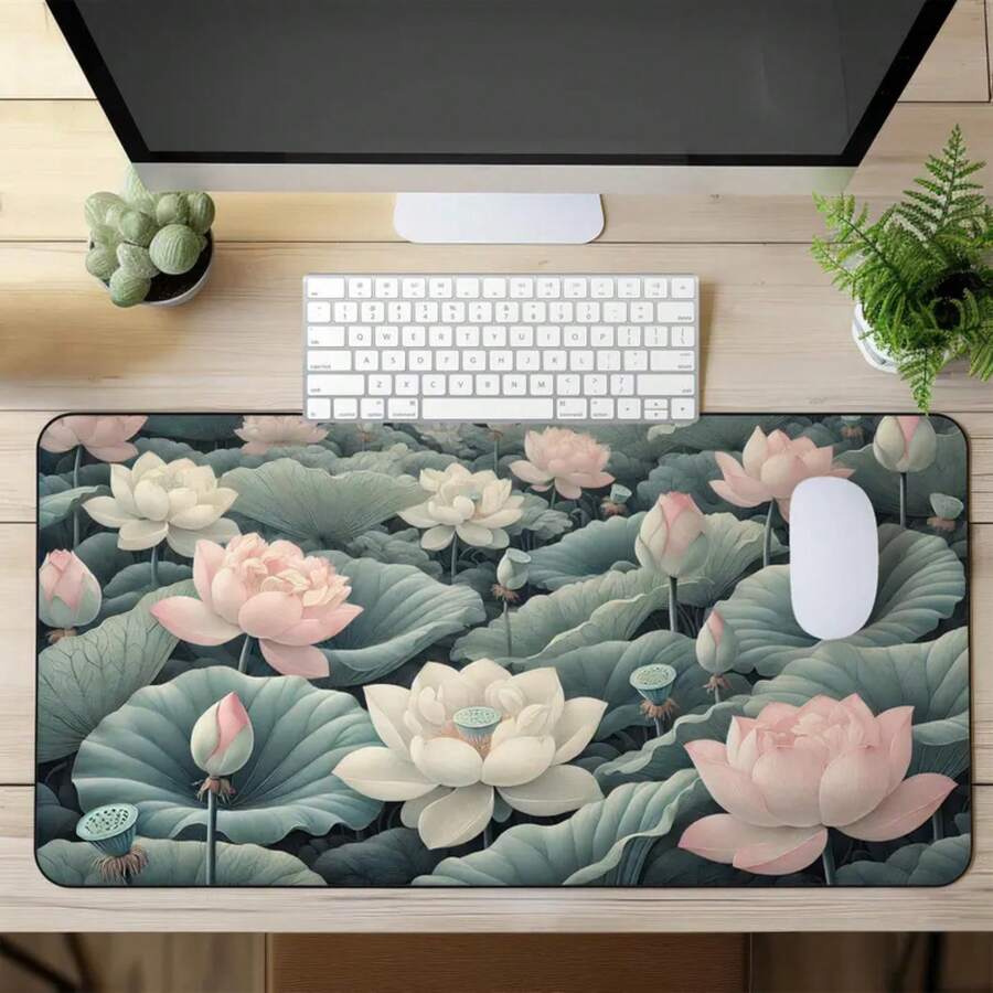 대형 연꽃 데스크 매트 미끄럼 방지 마우스 패드 자연에 - Desk Setup Inspiration 리뷰 및 가격