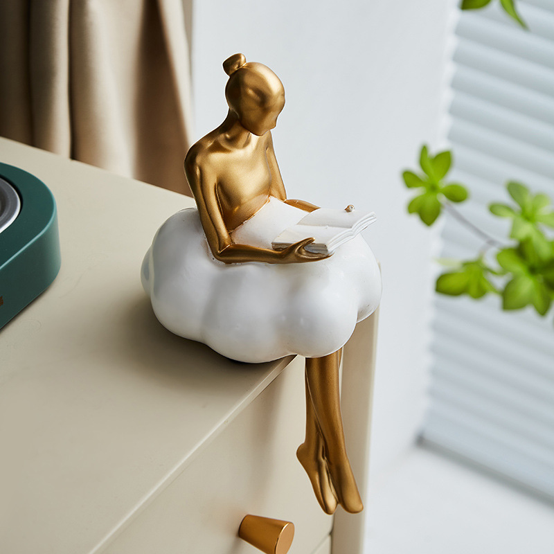 발레 소녀 구름 추상 예술 피규어 조각상 현대 식탁 장 - Desk Setup Girl 리뷰 및 가격