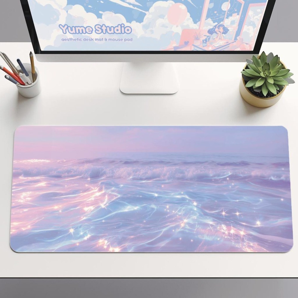 게이머를 위한 예쁜 파스텔 데스크 매트, 오션 카와이  - Desk Setup Aesthetic 리뷰 및 가격