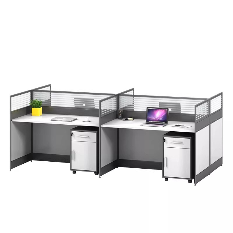 흰색 사무실 책상 2인용, 4인용 또는 6인용 드라이  - Desk Setup L Shaped 리뷰 및 가격