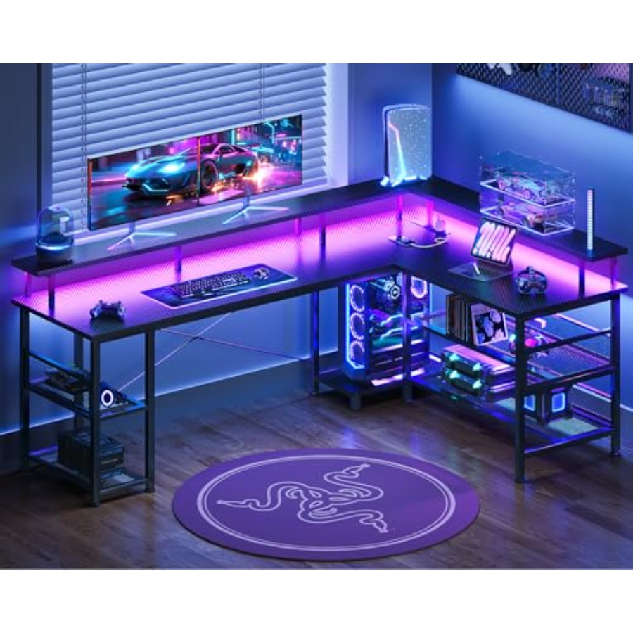 66인치 대형 L자형 게이밍 데스크, 전원 콘센트 및  - Desk Setup L Shaped 리뷰 및 가격