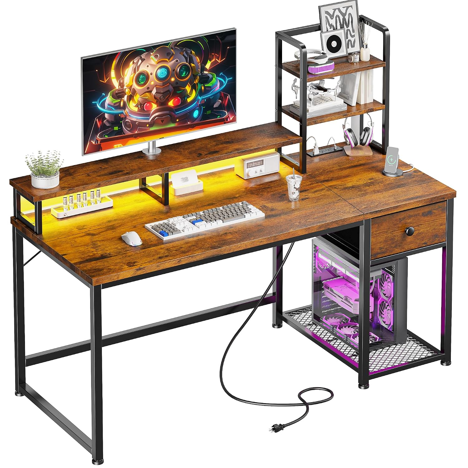 십대 침실 게임용으로 적합한 44인치 브라운 색상의 맞 - Desk Setup Brown 리뷰 및 가격