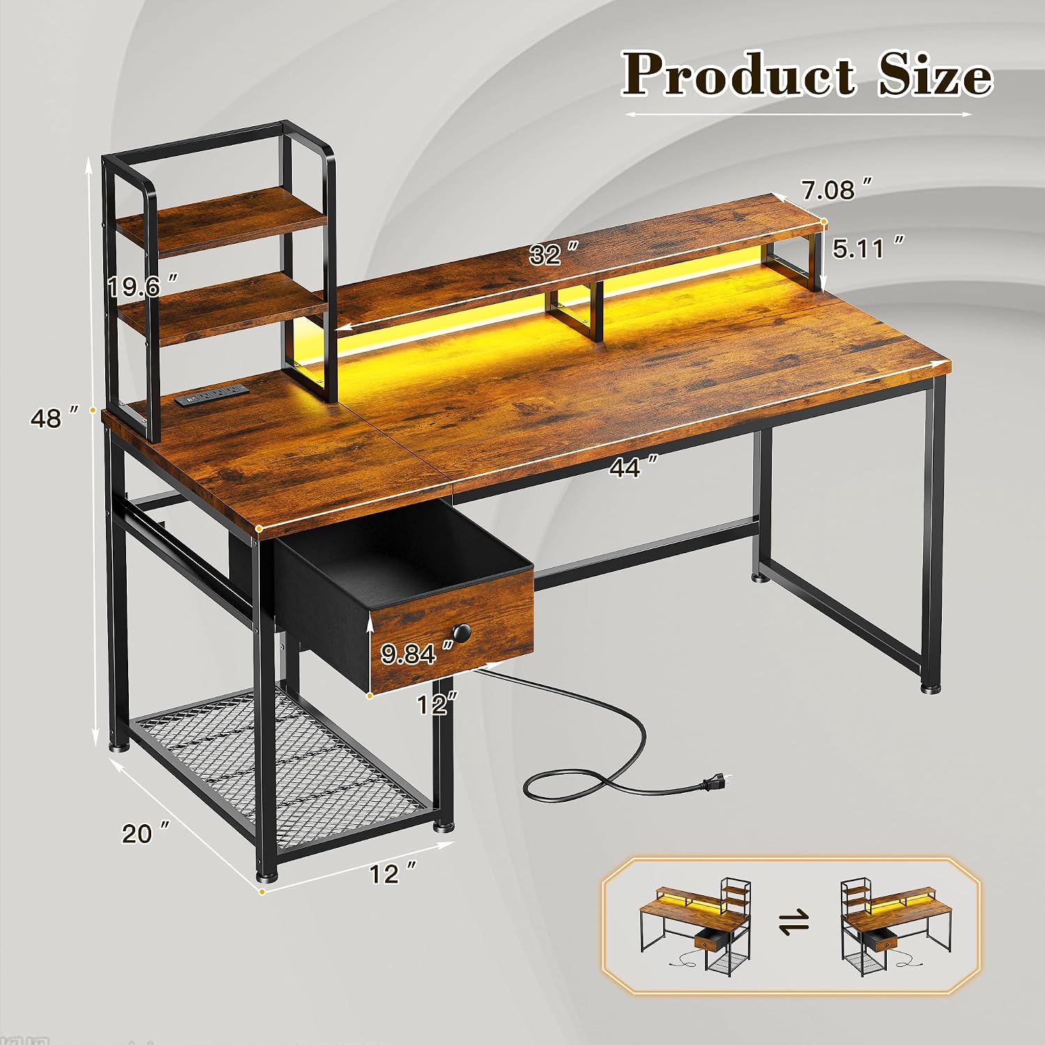 십대 침실 게임용으로 적합한 44인치 브라운 색상의 맞 - Desk Setup Brown 리뷰 및 가격