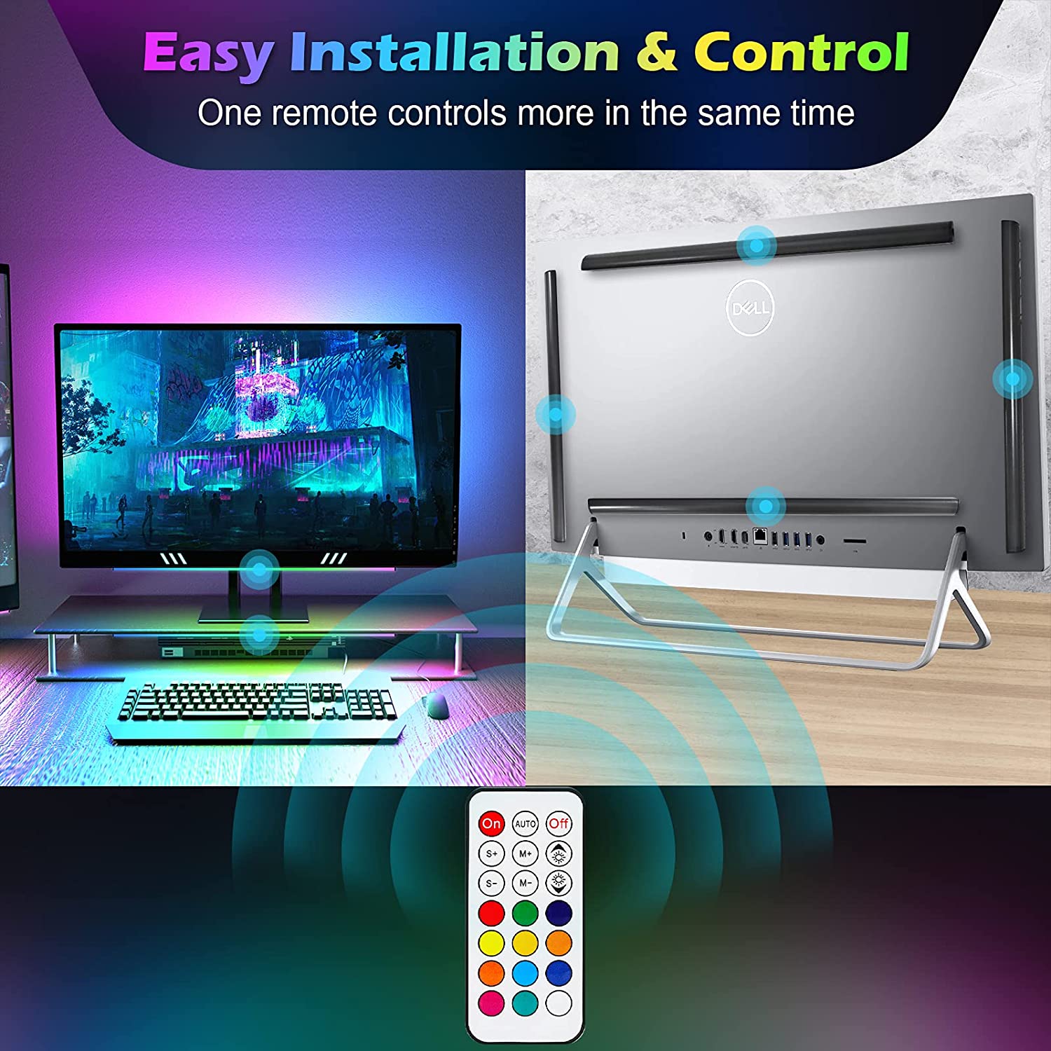 모니터 라이트 바 아래 게임 룸 장식 게임 설치 책상  - Desk Setup Gaming Pc 리뷰 및 가격
